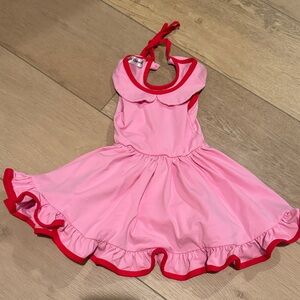 Charming Pink and Red Kids Dance Dress